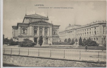 VERKAUFT !!!   AK Leipzig Gewandhaus mit Universitätsbibliothek 1900