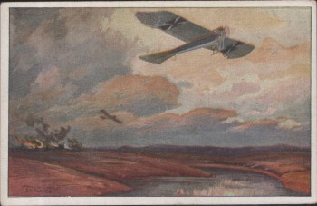 AK Militärtaube auf Erkundungsflug bei den Masurischen Seen Deutscher Luftflotten-Verein 1915