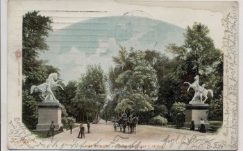 AK Stuttgart Kgl. Anlagen Rossebändiger v. Hofer 1903