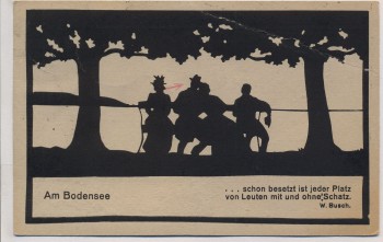 VERKAUFT !!!   Künstler-AK Scherenschnitt von Marg. Brauer Am Bodensee W. Busch 1923