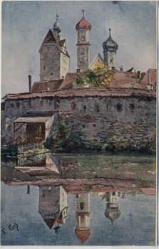 Künstler-AK Gruß aus Isny im Allgäu R. Rath 1913 RAR