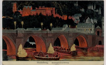 AK Heidelberg Schlossbeleuchtung 1910