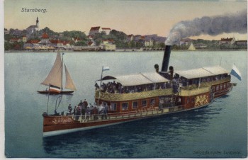 AK Starnberg Salondampfer Luitpold am Starnberger See 1910
