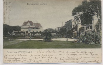 VERKAUFT !!!   AK Gruss aus Stuttgart Botanischer Garten 1905