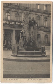 AK Aachen Kaiserbad mit Baakauf Denkmal 1929