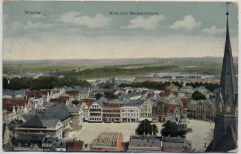 AK Wismar Blick vom Marienkirchturm Ortsansicht 1911