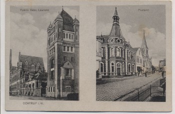 VERKAUFT !!!   AK Ochtrup in Westfalen Fabrik Gebr. Laurenz und Postamt 1910 RAR