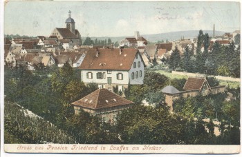 AK Gruss aus Pension Friedland in Lauffen am Neckar 1911