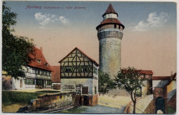 AK Nürnberg Vestnerturm u. tiefer Brunnen 1910
