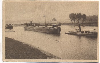 VERKAUFT !!!   AK Lampertheim Rheinhafen mit Dampfer 1918