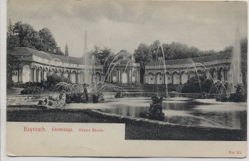 AK Bayreuth Eremitage Oberes Bassin 1910