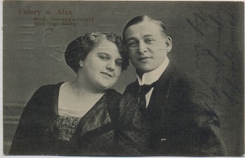 AK Valery und Alex mod. Gesangs-Duett Solisten Mann und Frau 1913