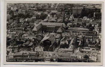 AK Foto Wuppertal Stadtmitte Luftbild mit Schwebebahn 1935 RAR