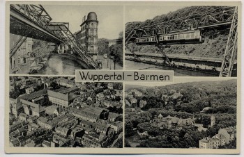AK Mehrbild Wuppertal Barmen Luftbild Schwebebahn 1935