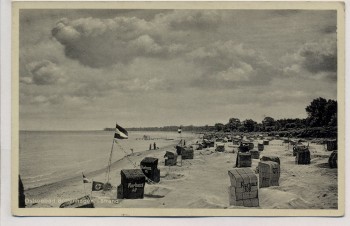 AK Ostseebad Boltenhagen Strand Strandkörbe Fahnen 1935