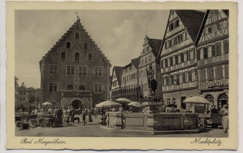 AK Foto Bad Mergentheim Marktplatz Markt viele Menschen 1940