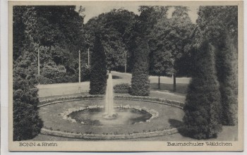 VERKAUFT !!!   AK Bonn am Rhein Baumschuler Wäldchen mit Brunnen 1930