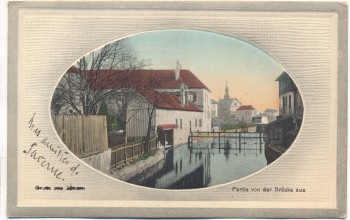 AK Gruss aus Zabern Saverne Partie von der Brücke aus Elsass Bas-Rhin Frankreich 1919
