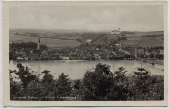 AK Foto Vilshofen an der Donau mit Kloster Schweiklberg Ortsansicht 1940
