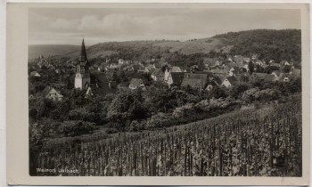 AK Foto Weinort Uhlbach Ortsansicht b. Stuttgart 1940