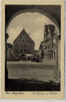 AK Foto Bad Mergentheim Marktplatz mit Rathaus 1940