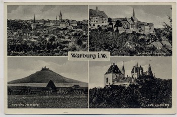 AK Mehrbild Warburg in Westfalen Rathaus Desenberg Burg Calenberg 1940