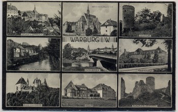 AK Mehrbild Warburg in Westfalen Demelbrücke Lyceum Kattenturm ... 1940
