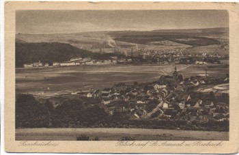 AK Saarbrücken Blick auf St. Arnual und Brebach 1920