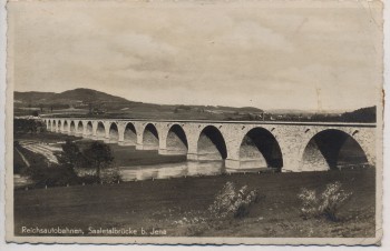 VERKAUFT !!!   AK Foto Jena Reichsautobahn Saaletalbrücke 1938