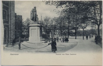 AK Hannover General von Alten Denkmal mit Menschen 1902 RAR
