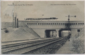 AK Eberswalde Hohenzollern-Kanal Berlin-Stettin Bahnunterführung 1921