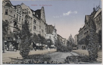 AK Posen Poznań St. Martinstraße Polen 1917