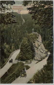 AK Höllental Ravennafelsen mit Auto bei Hinterzarten Schwarzwald 1909