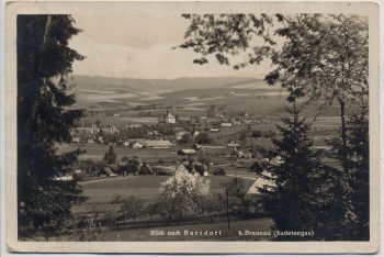 AK Foto Božanov Blick nach Barzdorf b. Braunau Broumov Sudetengau Tschechien 2 1940 RAR