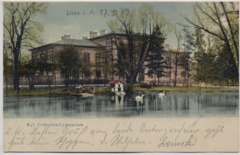 AK Lissa in Posen Kgl. Comenius-Gymnasium Leszno Polen 1903