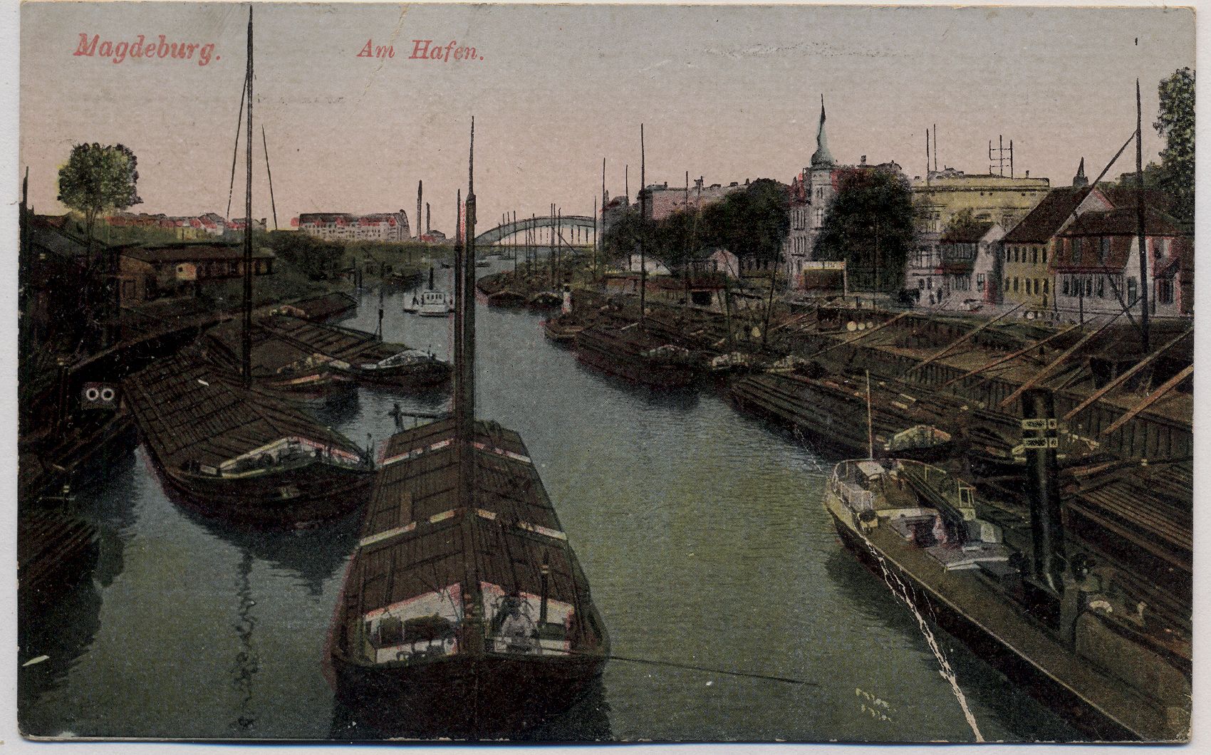 AK Magdeburg Hafen Schiffe ansichtskarten markt kaufen