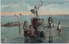 AK Nordseebad Langeoog Kinder am Strand mit Fahnen 1914