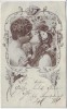 Künstler-AK Mann und Frau küssend Jugendstil 1902