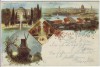 AK Litho Gruss aus Potsdam Panorama Mühle Sanssouci 1899