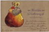 Präge-AK Herzlichen Glückwunsch zum Geburtstage 2 Mädchen auf Apfel 1907