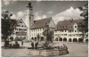 AK Foto Freudenstadt im Schwarzwald Marktplatz mit Rathaus und Neptun-Brunnen 1960