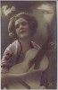 AK Foto Frau mit Gitarre 1920