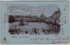 AK Gruss aus Landau in der Pfalz Paradeplatz Mondschein 1900