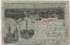 AK Mondschein Gruss aus Chemnitz Ortsansicht Siegesdenkmal Das alte Rathaus Feldpost 1916