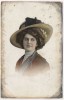 AK Frau mit großem Hut Soldatenkarte 1911