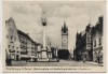AK Foto Straubing Theresienplatz mit Dreifaltigkeitssäule und Stadtturm Feldpost 1943