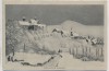 AK Schloss Iburg mit Ortsansicht im Winter 1910
