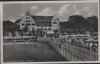 AK Ostseebad Glücksburg Kurhotel mit Menschen und Fahnen 1940