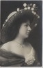 AK Foto Frau mit großem Hut 1908