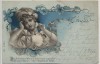 Künstler-AK Frau mit Hut Verlag E.B.&C.i.B. Jugendstil 1900